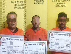 Tiga Pelaku Perambahan Hutan di Desa Tanjung Belit Ditangkap Polsek Kampar Kiri