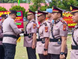 Kapolres Pimpin Sertijap Kabag Ren dan Lima Kapolsek Jajaran Polres Kampar