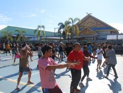 Warga Binaan Antusias Ikuti Senam Bersama di Lapas Kelas IIA Pekanbaru