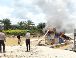 Polsek Kampar Kiri Lakukan Penindakan Tegas Penambangan Emas Tanpa Izin di Sungai Tesso