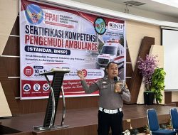 Satlantas Polres Kampar Gelar Sosialisasi Etika Lalu Lintas Kepada Driver Ambulans di Aulia Hospital Pekabaru.