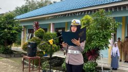 SATLANTAS POLRES KAMPAR GELAR POLICE GOES TO SCHOOL DI SMKN 1 KUOK, SOSIALISASI KESELAMATAN LALU LINTAS DAN GREEN POLICING