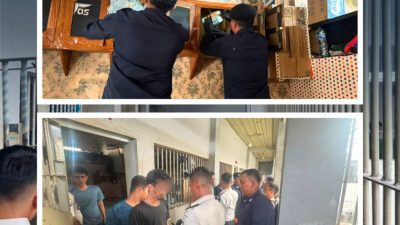 PEKANBARU – Lembaga Pemasyarakatan (Lapas) Narkotika Kelas IIB Rumbai kembali menegaskan komitmennya dalam menciptakan lingkungan yang aman, tertib, dan bersih dari peredaran barang-barang terlarang (Zero Halinar). Hal ini dibuktikan melalui pelaksanaan razia rutin dan penggeledahan blok hunian warga binaan yang dipimpin langsung oleh Kepala Kesatuan Pengamanan Lapas (KPLP),Theo Tri Utama Panggabean, bersama Kepala Seksi administrasi Keamanan dan Ketertiban (Kasi Kamtib) Edoward Nikelini Bangun.