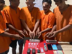Diduga Pesta Sabu-sabu, Lima Pelaku Dibekuk Polsek Tapung